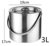 Tabletop Wine Racks 304 2L3L Stainless Steel Ice Bucket Portable Double Wall Insulated with Lid el wine Champagne whiskey Beverage beer tools 221121