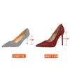 Nuove scarpe eleganti Donne da 7,5 cm sottili tacchi alto pompe da sposa bling tacchi scintillanti Lady Party Glitter Wedding Wedding Plus size