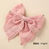 H￥rtillbeh￶r 2st Muslin Bows Hairpin Baby Girl Pleated Clips for Sp￤dbarn Barn Solid Color Hair Clip Princess Side Pin Toddler