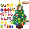 Christmas Decorations DIY Felt Tree Set Kid Xmas Activity Board With Ornaments Home Room Door Wall Hanging Decoration