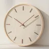 Horloges murales style japonais ménage muet horloge salon chambre simple moderne montre décorative en bois quartz rond