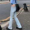 Jeans femininos Cantura alta solta para mulheres calças de perna larga calça elástica de namorado de moda de jeans mais tamanho 221121