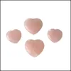 Crystal Heart Shape Pink Natural Stone Bead Quartz Crystal Loose Beads Diy Jewelry for Lover Gift Tiger Eye Stones Christmas Gifts M DHHXA