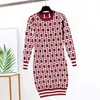 Casual Dresses designer 5 Colors Womens Fashion Dress Letter Printing Autumn Winter Long Knitted Shirts Girls Spring Clothes for Party Wholesale 1PRW