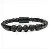 Perlé Pierre Naturelle Oeil De Tigre Perlé Brins Magnétique Snap Bracelet Armure Tresse Femmes Hommes Bracelets Bracelet Bracelet Manchette De Mode Dh24B