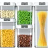 Storage Bottles 3/7pcs Food Container Set With Lid Plastic Kitchen Refrigerator Boxes Multigrain Jar Transparent Sealed