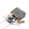 Evening Bags Fashion Women Pattern Silk Scarf Shoulder Crossbody Messenger Small Square Mobile Phone Coin Purse 221119