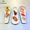 9,8 -Zoll -Gerichte braun und weißer Bicolor -Grillplatten Buffet Hotpot Restaurant Sashimi Dish A5 Melamine Tischgeschirr Hotels Geschirr