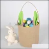 Andere Event-Partyzubehör 5 Farben Jutebeutel Osterpartyzubehör Kaninchenohrkorb Hasengeschenk Glückliche Dekorationen für Zuhause Drop De Dh0Ct