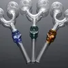 Pyrex Double Pot Crank Glass Olio Burner Pipe di qualit￠ Clear Qualit￠ Tubi trasparenti Great Tubi Testi unghie