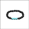 Beaded Natural Stone Volcanic Lava Essential Oil Diffusion Bracelet Men And Women 8Mm Handmade Drop Delivery Jewelry Bracelets Dhbpo