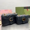 Bolsa de corrente marmont designer de luxo marca sacos moda ombro crossbody bolsas femininas carta bolsa telefone carteira metálica simples