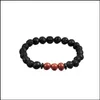 Beaded Natural Stone Volcanic Lava Essential Oil Diffusion Armband Män och kvinnor 8mm handgjorda droppleverans smycken armband DHBPO