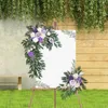 Decoratieve bloemen bruiloft boogdeur slinger hangende krans achtergrond rekwisieten met groene bladeren