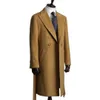 Manteau d'hiver en laine pour hommes Tuxedos Light Tan Suit Coat Blend Double boutonnage