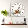 Horloges murales Style chinois fleur de prunier oiseau cuisine ronde bureau horloge numérique non-tic-tac créatif chambre d'enfants montre