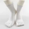 Мужские носки мужчины хлопок чистого цвета поглощение пота. Спортивный спортивный дезодорант дышащий стиль пять пальцев пять
