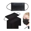 Designer Masks 50Pc Black Face Mouth Protective Mask Disposable Filter Earloop Non Woven Masks In Stock Drop Delivery Home Garden Ho Dh0Nm
