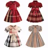 Baby Girls Dress Kids Designer Clothing Lapel College Wind Bowknot Short Sleeve Pleated Polo Shirt Skirt Children Casual Kids Clothes