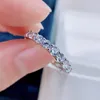 Solitaire ring Shipei Solid 925 Sterling Silver 3mm witte saffier edelsteen fijne sieraden trouwband mode voor vrouwen geschenken groothandel 221119