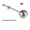 Ny 304 rostfritt stål Sphere Locking Spice Tea Ball Silter Mesh Infuser Te Silter Filter Infusor Glass Pipe Silicone Hook Push Wood Pulp Filter Papper