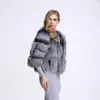 女性の毛皮XS-4XLファッション冬の女性贅沢なフェイクコートステッチジャケット厚い温かいアウトウェアフェミニノL1715