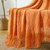 Blankets Battilo Throw Blanket Textured Lightweight Knitted Bed Plaid With Tassel Throws For Couch Halloween Home Decorative 221119