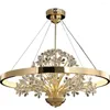 Lampadiers Camera da letto Crystal Lampella Lighting Flower Lamp Ac110V 220V Round Living Room Cristal Plafonnier