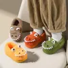 Pantoufle Antidérapant Enfants Maison Pantoufles Bébé Chaud Coton Intérieur Chaussures Hiver Dessin Animé Dinosaure Enfants Garçons Filles Flops Doux 221121