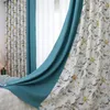 Curtain Blackout Curtains American Country Print Cloth Fabric For Living Room Bedroom Simple Chinese Weaving Decorative