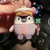 Keychains 2021 Newest Cartoon Penguin Keychain Creative Sile Cute Animal Couples Doll Keyring Accessorize Women Handbag Pendant Gifts T220909