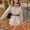 Femmes Mélanges PUWD Casual Femme Camel Poche Lâche Chemise En Laine De Mode Dames Automne À Manches Longues Épais Blouse Manteau Femme Outwear 221119