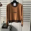 Women's Sweaters designer Womens Woman Designer Cardigan Knit Letter Print Round Crow Neck Stripe Knitwear Long Sleeve Clothes Pullover Casual Top CYZ3