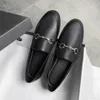 Dress Shoes Women Basic Flats High Quality PU Leather Comfortable Loafers Metal Decoration Round Toe Brand Casual Spring 221119