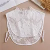 Noeuds papillon femmes élégantes broderie dentelle creuse fleur décolleté dame basique faux col détachable faux pull revers chemisier hauts