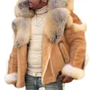 Men's Leather & Faux Solid Short Fluff Men Fur Coat high-end Stand Collar Retro Comfort Fashion Travel Commuting mens brown leather jacket