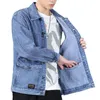 Vestes pour hommes Automne Hiver Hommes Denim Veste Manteaux Mode Rétro Classique Revers Slim Biker Street Style Bleu Noir Jean Veste Outwear Mâle 221121