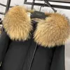 Women's Down Parkas Large Natural Raccoon Fur Hooded Winter Coat Women 90% White Duck Jacket Thick Warm Female Outerwear 221119