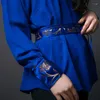 Women's Blouses Ethnic Women'S Clothing Summer 2022 Sashes Mandarin Collar Long Sleeves Embroidery Retro Blouse And Top Women Large