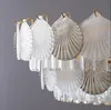 Light Light Luxury Shell Crystal Living Lustelier Restaurante French Restaurant L￢mpada criativa Modelo de quarto criativo