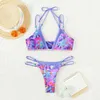 2023 Patchwork Bikinis Print Swimwear Woman Swimsuit Triangle Bikini Set Micro Thong Bikini Halter Beachwear Bandage Swimsuits