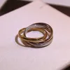 New fashion wed ring per uomo acciaio inossidabile stravagante anello amore logo inciso oro argento rosa 3 cerchi anelli donna uomo gioielli da sposa taglia 5-11