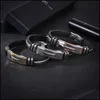 Bangle Stainless Steel Buckle Bracelet Bangle Cuff Sile Wristband For Women Men Fashion Jewelry Drop Delivery Bracelets Dhcuj