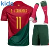 2023 Fußballtrikots Bruno FERNANDES DIOGO J. DANILO Portuguesa 2022 Joao Felix 22 23 Fußballtrikot BERNARDO Portugieser Kinderanzug mit Sockenuniformen