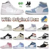 Basketball Shoes Designer Sneakers Women Trainers Hyper Royal White Shadow University Blue With Box 2022 Mens 1 1S Jumpman Og Unc Mid Obsidian