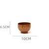 Dinnerware Sets 1Pc Wooden Bowl Japanese Style Wood Rice Soup Salad Container Large Small For Kids Tableware Utensils