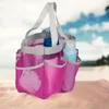 Storage Bags Gym Mesh Bath Organizer Beach Shower Tote Quick Dry Bag Camping Double Handles 7 Pockets Travel For Dorm Toiletry