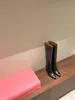 Paris Fashion Texas Stivali al ginocchio effetto coccodrillo Tacco a blocco Stivali in pelle goffrata coccodrillo