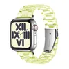 Smart Straps Resin Transparent Clear Candy Color PC Chain Link Band Fold Clasp Strap Watchband Bracelet Fit iWatch Series 8 7 6 5 4 3 For Apple Watch 38 42 44 45mm Wristban