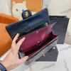 Borse trapuntate a tracolla da donna Borsa classica C con doppia patta in pelle di agnello Vera pelle Multi pochette Hardware in metallo dorato Borse a tracolla a tracolla con catena Matelasse 25 cm